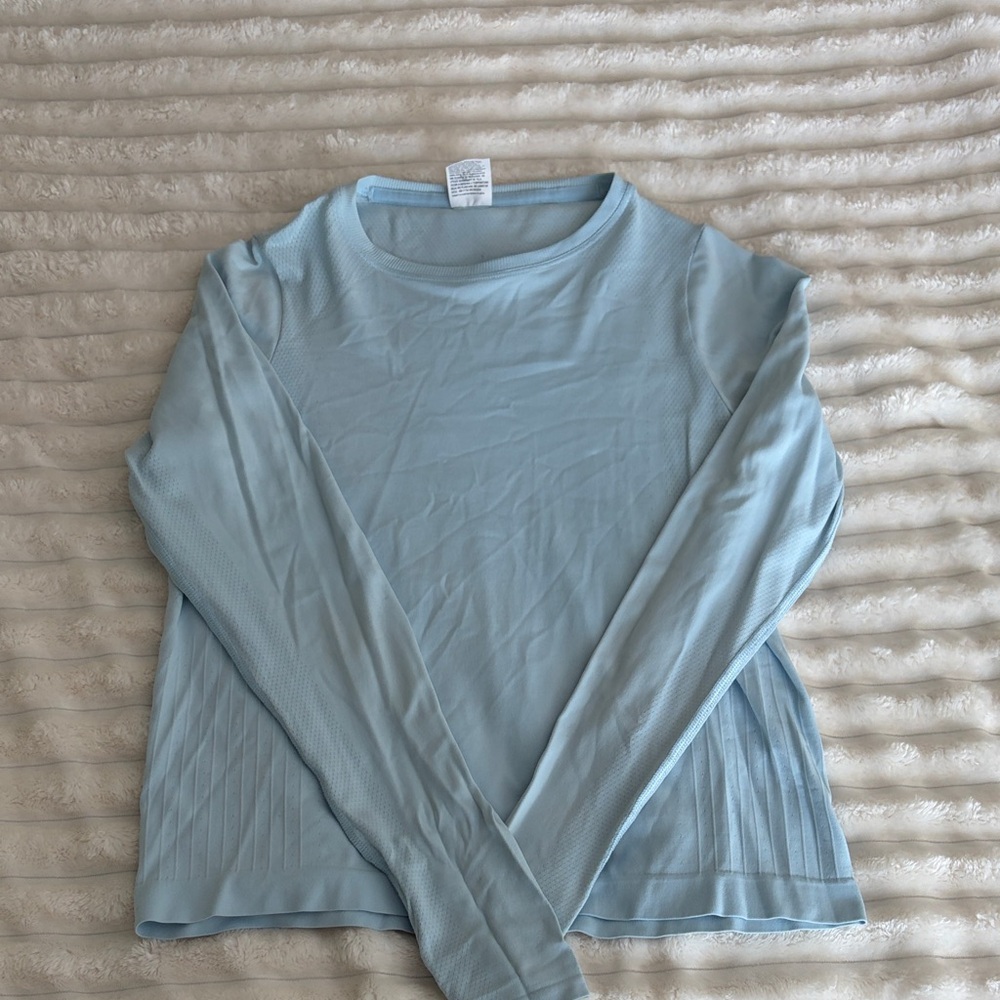 All in Motion Sky Blue Long Sleeve Top